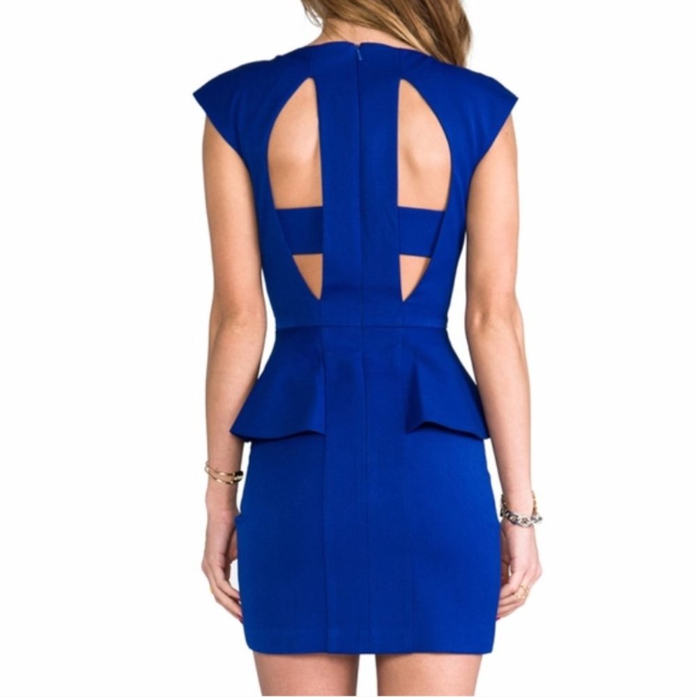 Black Halo Dobrev Cutout Mini Dress Cobalt Blue